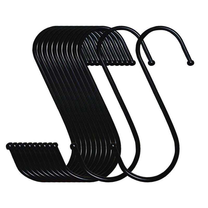 LOYMR 10 Pack 4.7 Inches Extra Large S Shape Hooks Heavy-Duty Metal Hanging Hooks Apply Kitchenware Bathroom Utensils Plants Towels Gardening Multiple uses Tools(Black) - Image 1